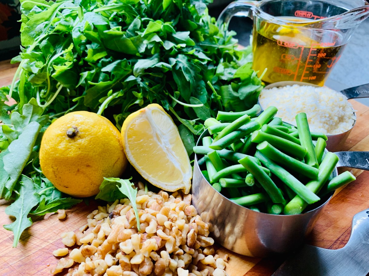 Lemony Garlic Scape and Arugula Pesto