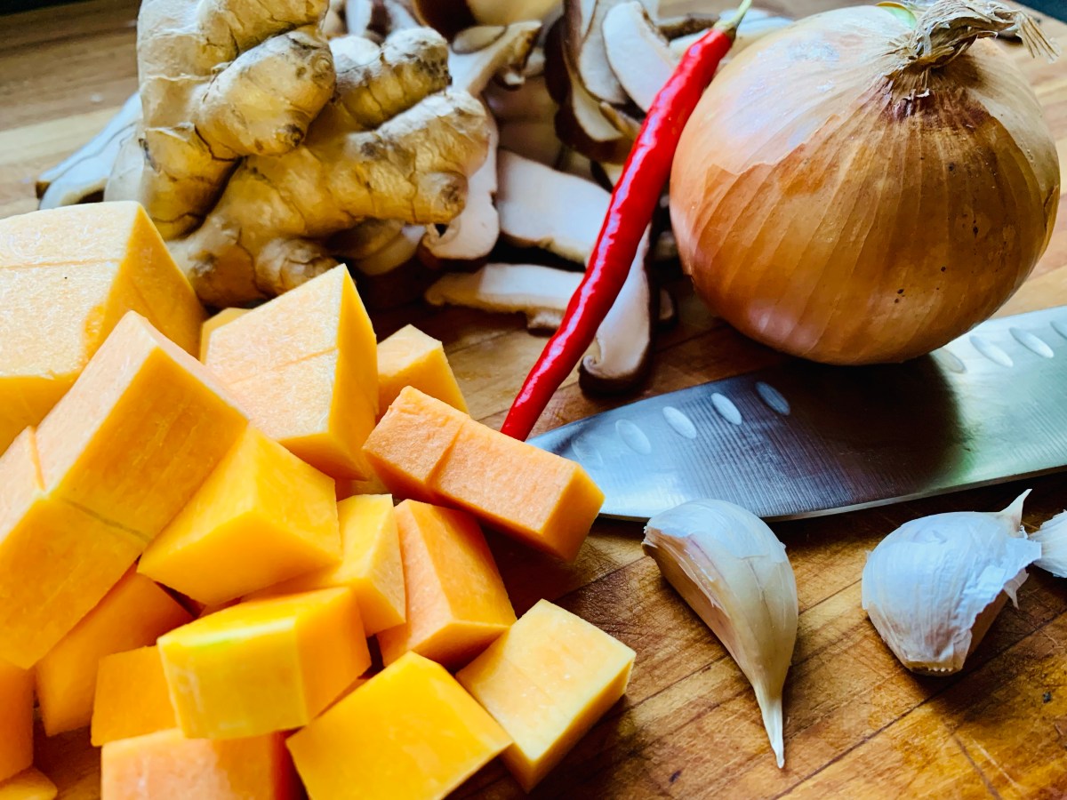 Spicy Pumpkin Ramen (with or without chicken)