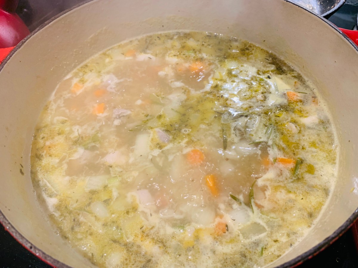 Lemony Chicken and Short Noodle Soup (with garlic and ginger)